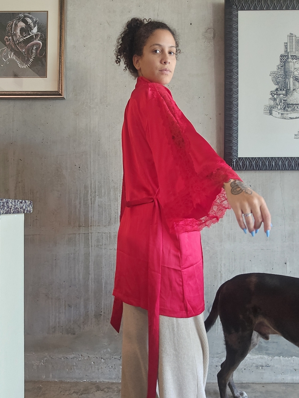 Victoria's Secret Red Satin Robe Sise Xs